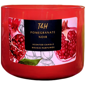 Pomegranate Noir 3 Wick Candle | Natural Soy Wax Candle for Home, 15.8 Oz Large Aromatherapy Candle for Relaxation, Scented Candle for Women and Men,