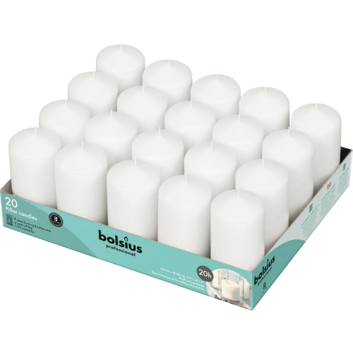 Bolsius White Pillar Candles Unscented Home & Wedding Decor Candles 2X3 2X4 2X6 Inch - Set of 20 Bolsius White Pillar Candles Unscented Home & Wedding Decor Candles 2X3 2X4 2X6 Inch - Set of 20