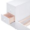 Twin Size Daybed with Storage Arms, Trundle and Charging Station, White
