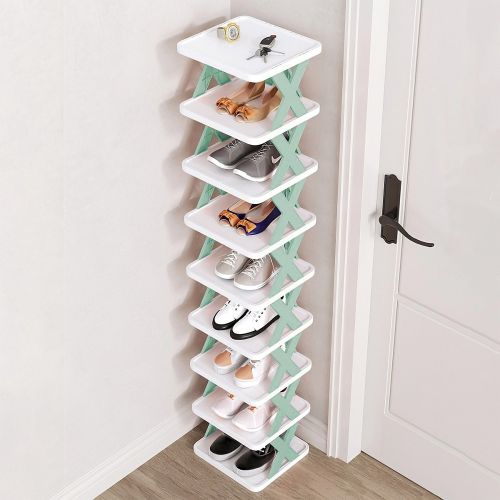 9Tier Narrow Entryway Shoe Rack Plastic Vertical Shoe Organizer Space Saving Free Standing Shoes Storage Shelf Closet Hallway 9Tier Narrow Entryway Shoe Rack Plastic Vertical Shoe Organizer Space Saving Free Standing Shoes Storage Shelf Closet Hallway