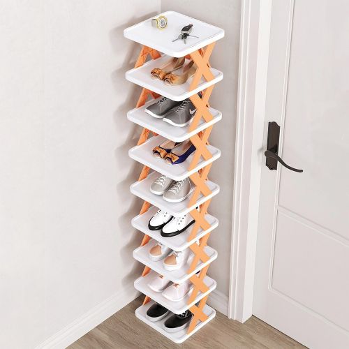 9Tier Narrow Entryway Shoe Rack Plastic Vertical Shoe Organizer Space Saving Free Standing Shoes Storage Shelf Closet Hallway 9Tier Narrow Entryway Shoe Rack Plastic Vertical Shoe Organizer Space Saving Free Standing Shoes Storage Shelf Closet Hallway